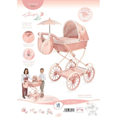 Класична коляска DeCuevas 81074 Tulipe з сумкою та парасолькою